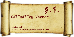 Gömöry Verner névjegykártya